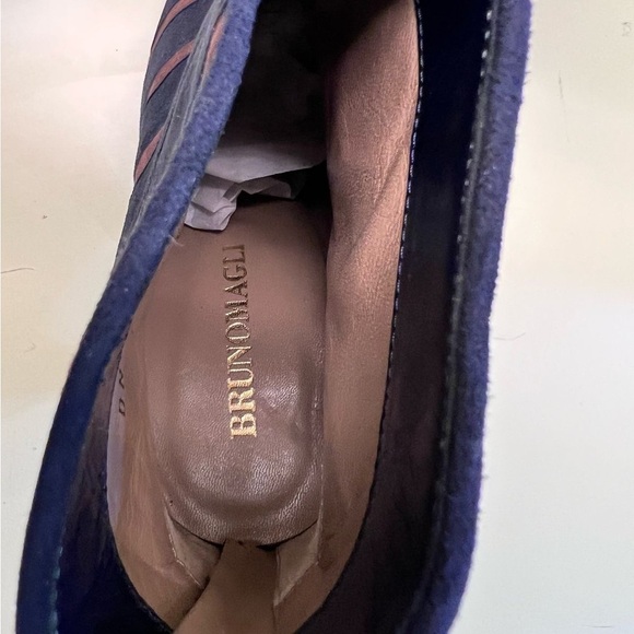 Bruno Magli Blue and Brown Heeled Boots - Picture 2 of 10